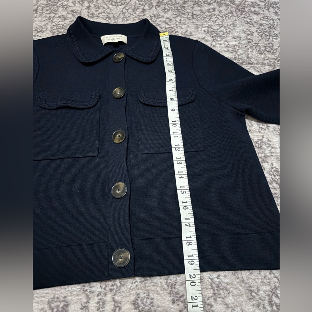 š«š¦Sezane BETTY CARDIGAN in NAVY CROCHET Women's sweater Jacket - Picture 15 of 16
